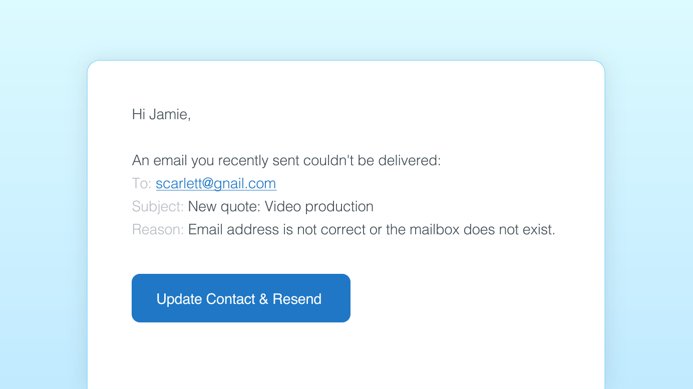 Update Contact & Resend