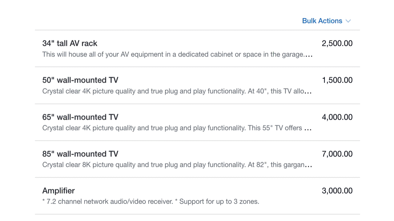 Bulk Actions Bulk Actions