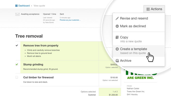 New in Quotient: Create a template from an existing quote – Quotient Blog