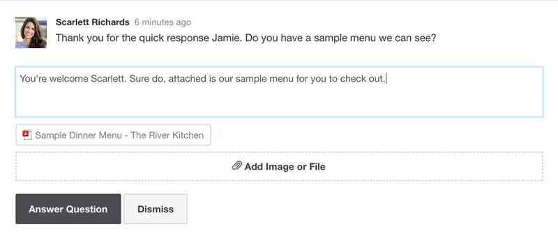 An example of questions and answers in the discussion section of a quote