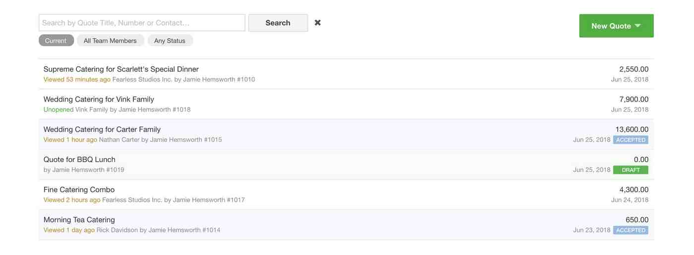 Quote search example