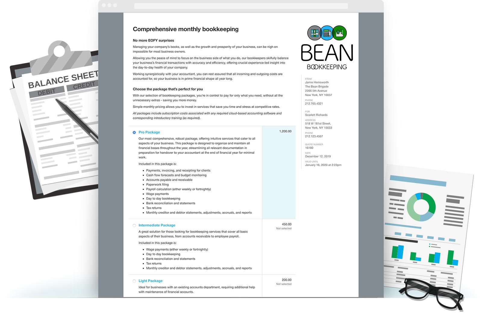 Bookkeeping Quote Template example