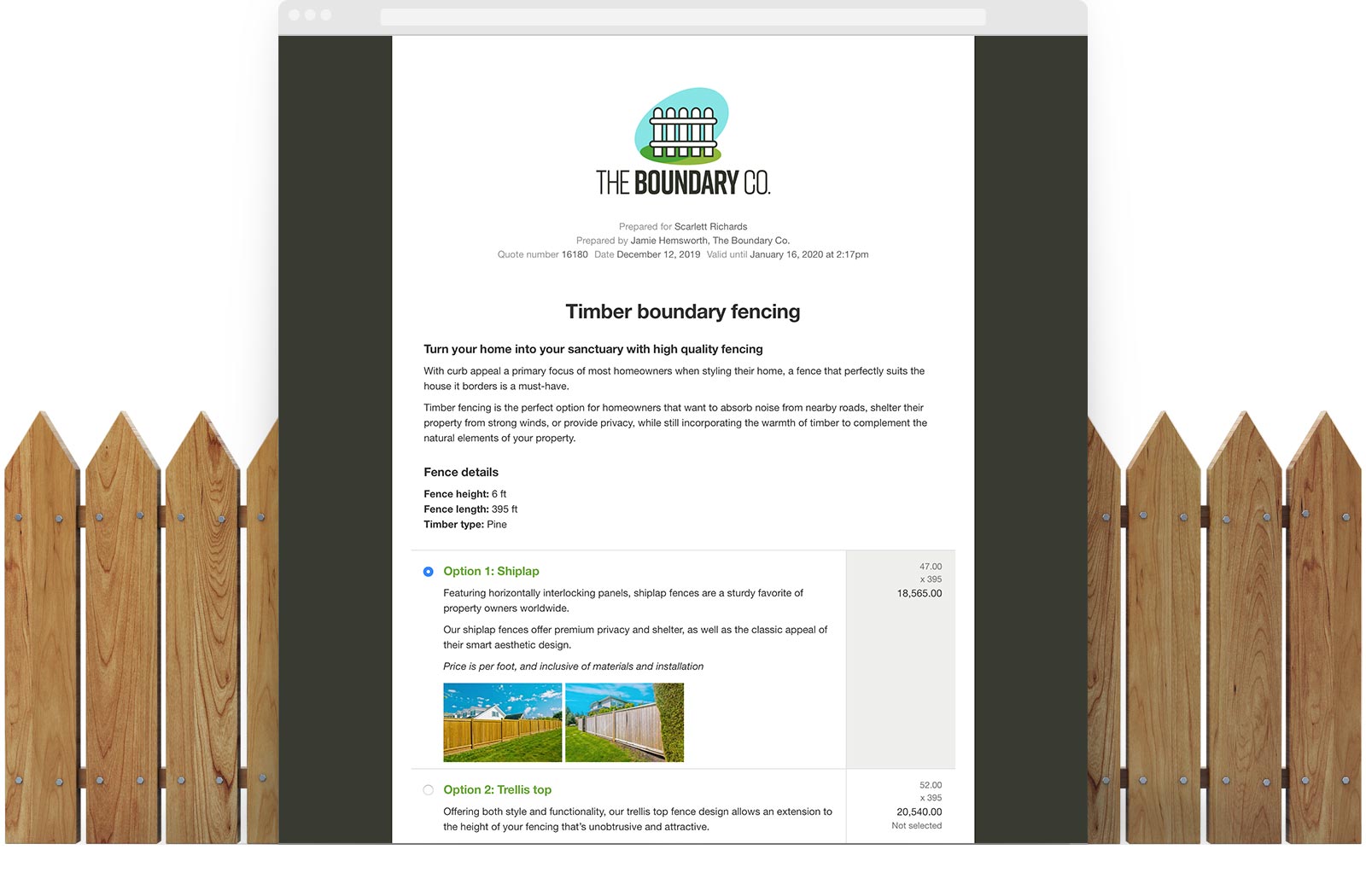 Fencing Estimate Template example