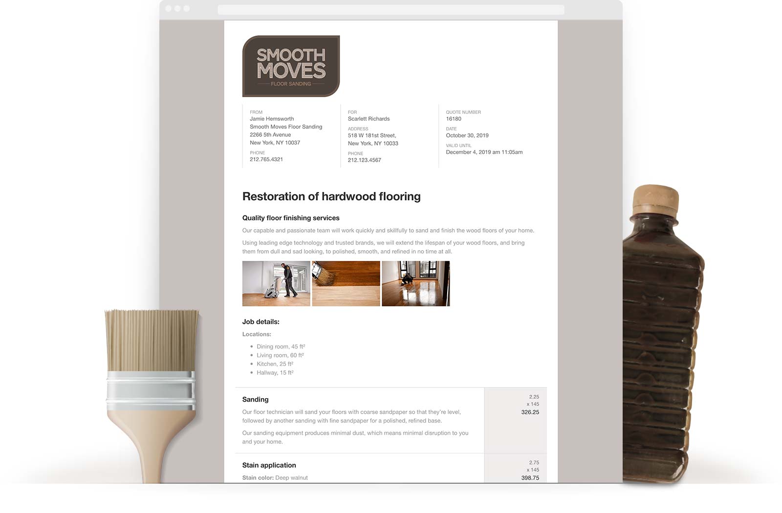Floor Sanding Estimate Template example