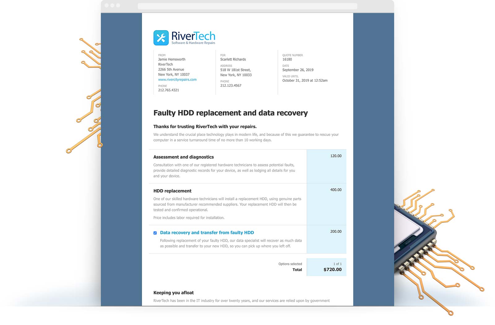 IT Services Quote Template example