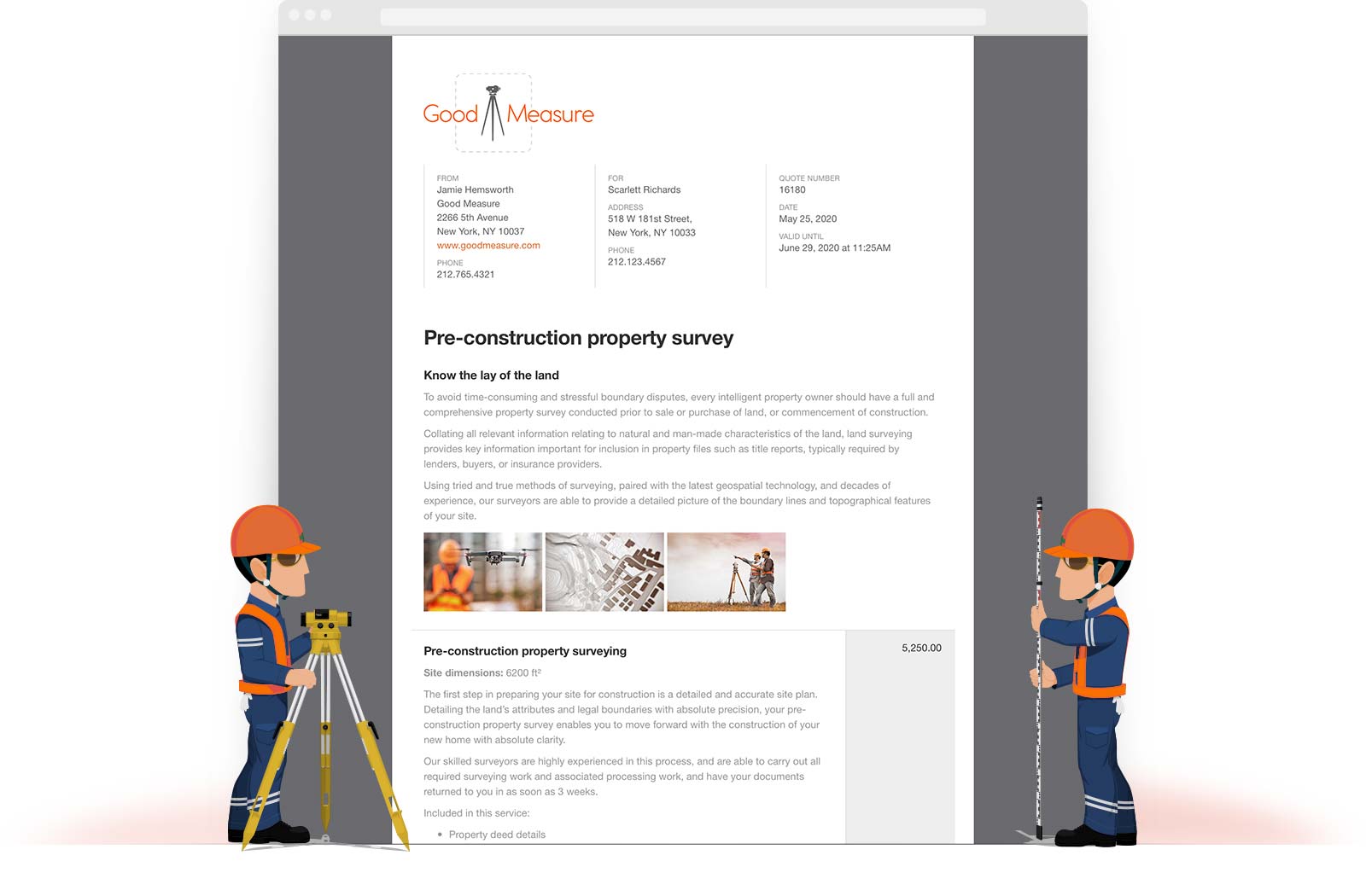 Land Surveying Quote Template example
