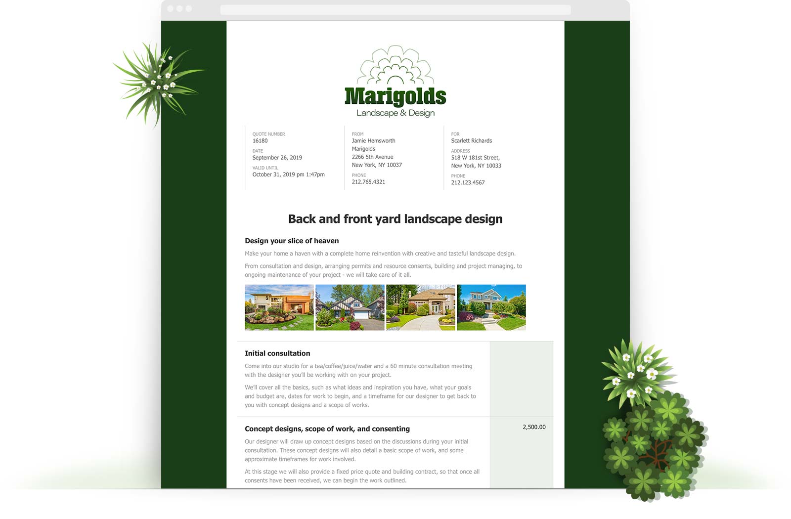 Landscaping Quote Template example