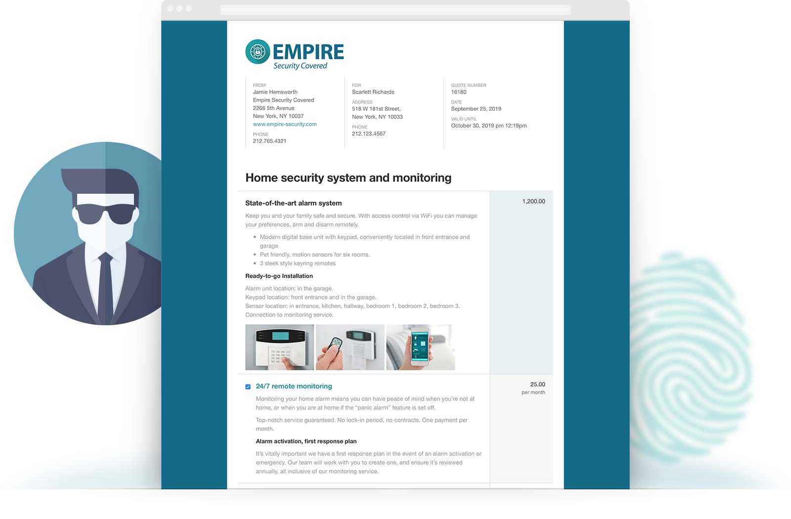 Home Security and Monitoring example