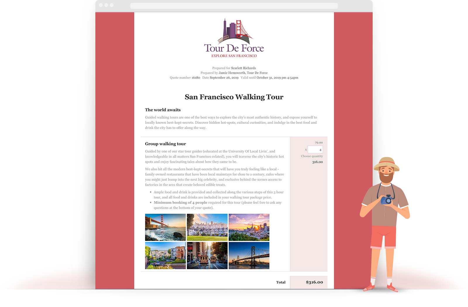 Travel and Tourism Quote Template example