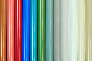 Example metal powder coated poles showcasing colorful options