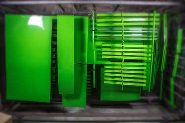 Selection of green powder coated items